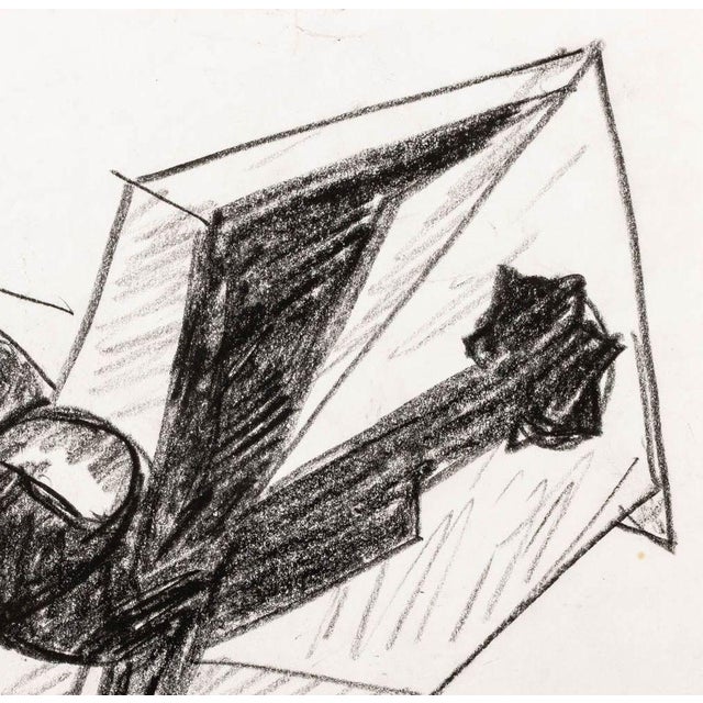 Seymour Lipton (American, 1903-1986), Abstract Expressionist Sculpture Study Sketch, Oil Crayon on Paper, 1979, signed and...