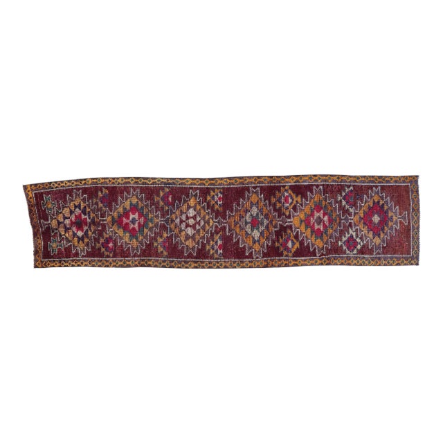 1950's Vintage Herki Hand-Knotted Hallway Runner Rug - 2′8″ × 11′9″ For Sale