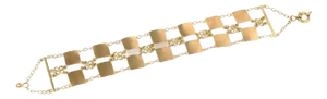 Double Row 18k Yellow Gold Square Link Bracelet