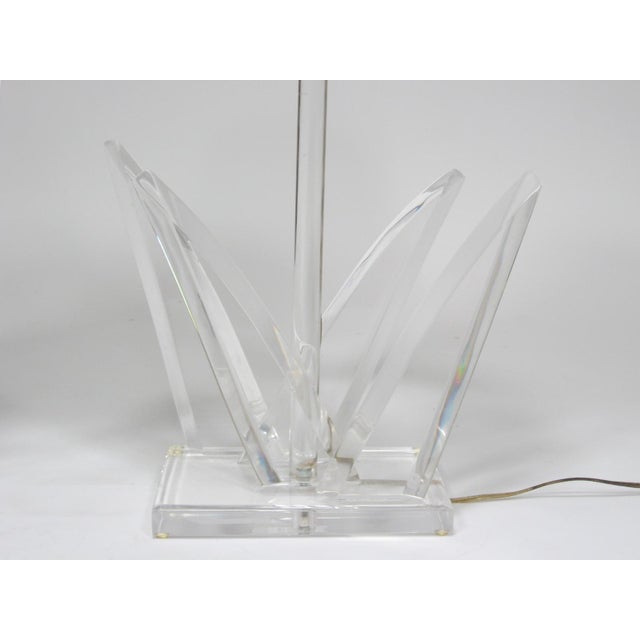 Textile Pair of Lucite Table Lamps by Van Teal For Sale - Image 7 of 9