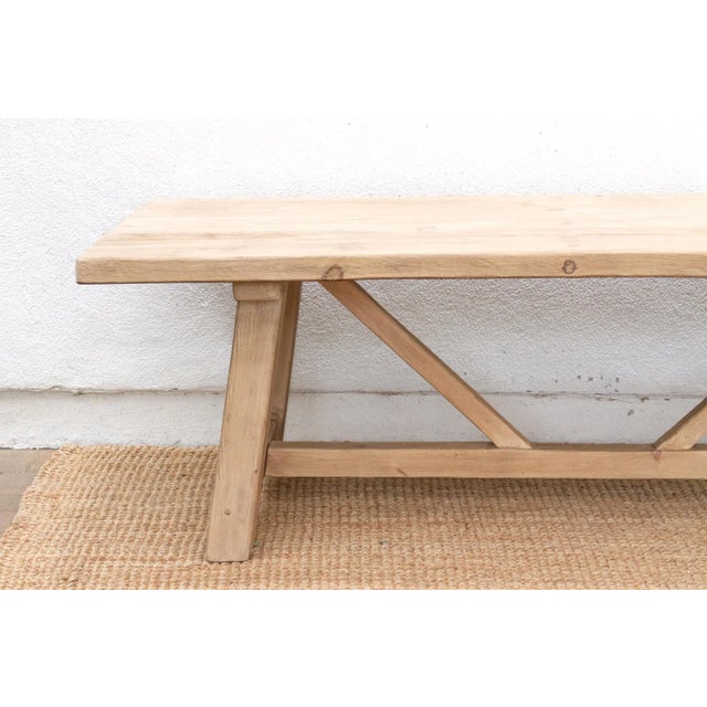 96-Inch Reclaimed Wood Trestle Dining Table For Sale - Image 9 of 12