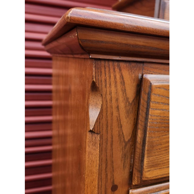 Brown 1990s Durham Furniture Solid Wood Complete King Bedroom Set For Sale - Image 8 of 13