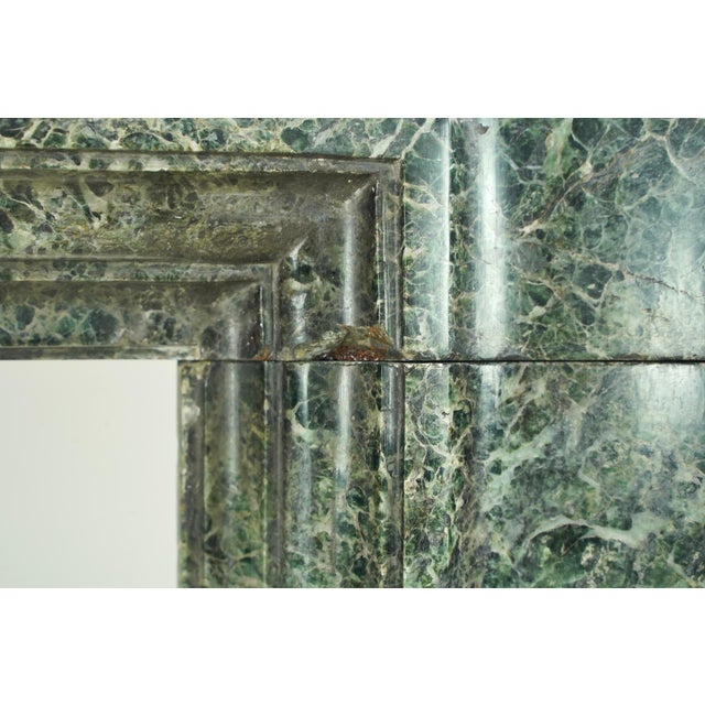 Antique Bolection Dark Green Marble Mantel For Sale - Image 12 of 16