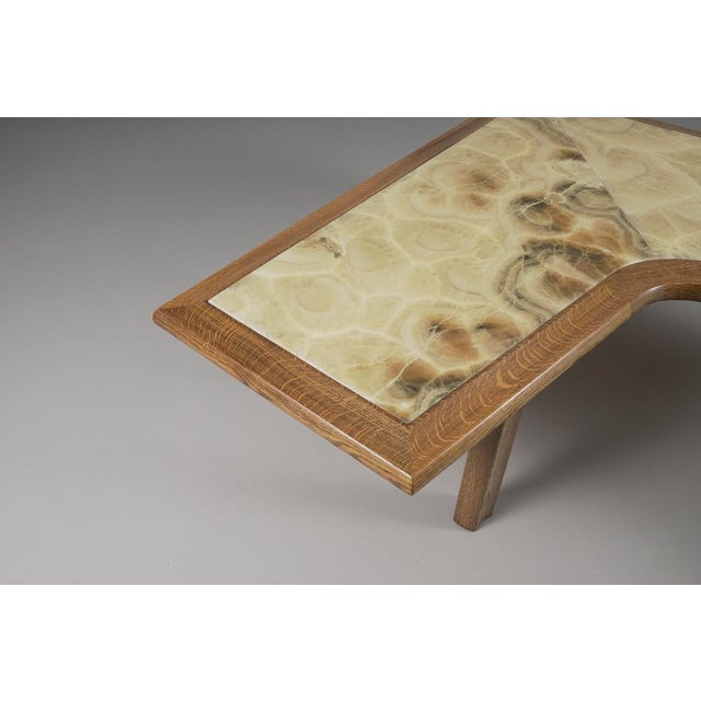 Large Mid-Century Modern Oak and Onyx Boomerang Coffee Table, 1960s For Sale - Image 12 of 18