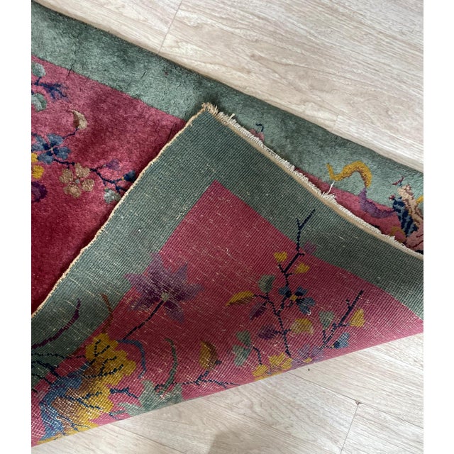 1920s Antique 1920s Chinese Art Deco Scatter Rug 3.1' X 5' (94cm X 152cm) For Sale - Image 5 of 7
