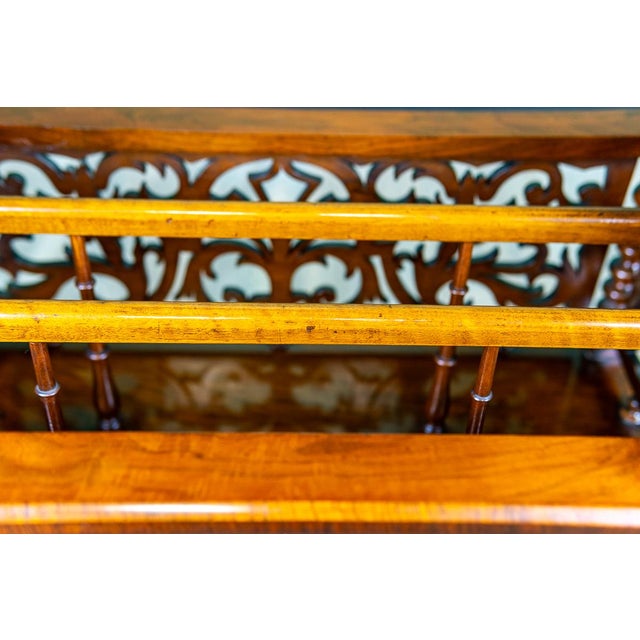 Mid 19th Century Victorian Burl Walnut English Canterbury | Étagère For Sale - Image 13 of 14
