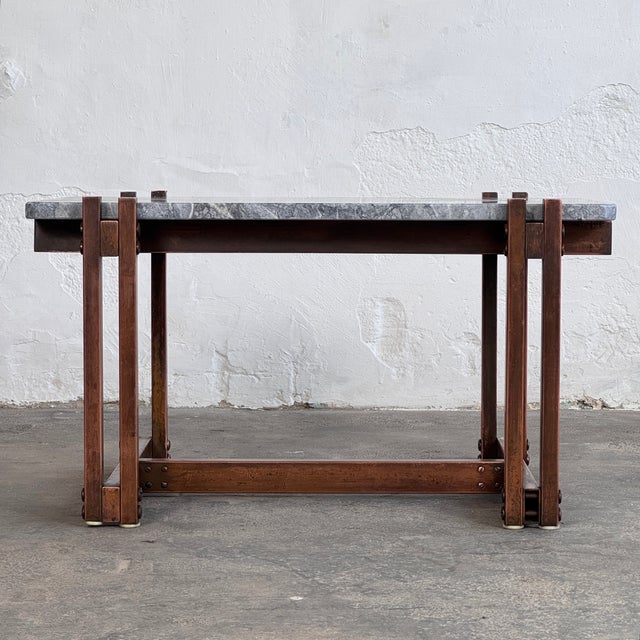 Metal Mid-Century Modern Brass and Marble Coffee Table, 1960 For Sale - Image 7 of 12