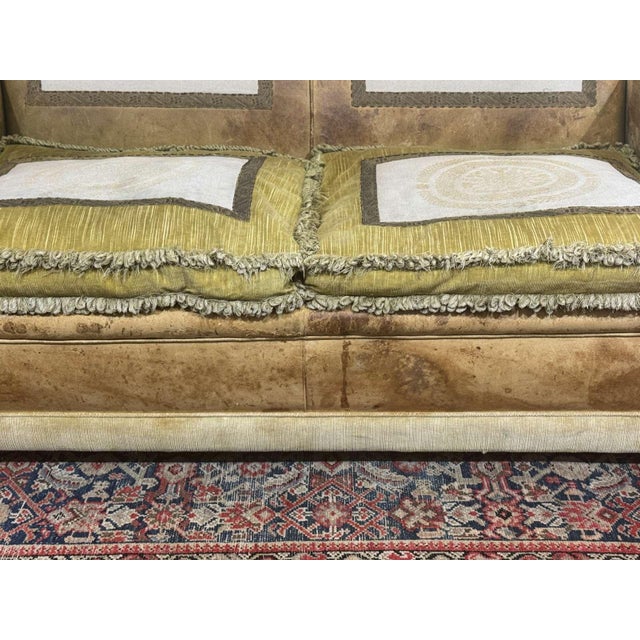 Vintage Club Sofa in Leather and Fabric, 1930s For Sale - Image 11 of 18
