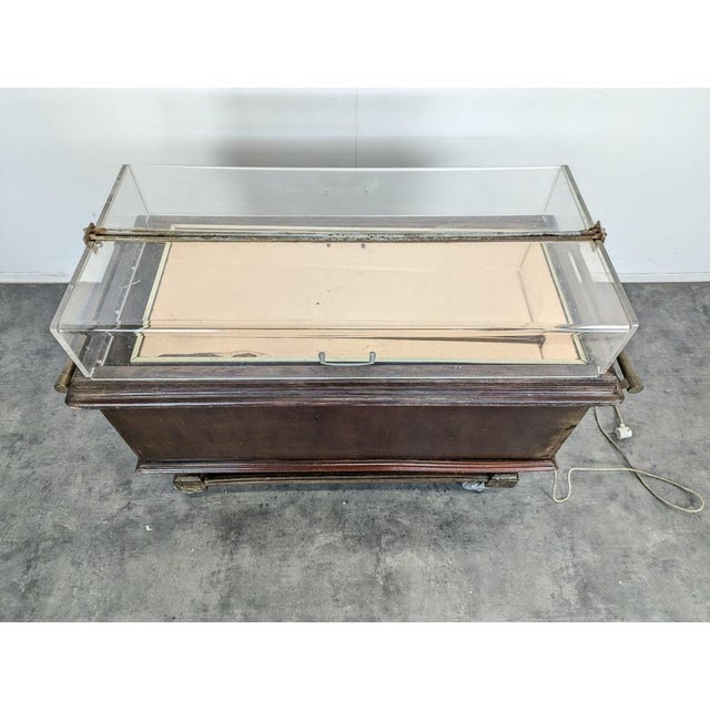 Wooden and Acrylic Glass Serving Trolley For Sale - Image 4 of 10