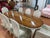 Late 20th Century French Provincial Oval Dining Table With 8 Chairs – Cream Painted Base & Figured Wood Top For Sale - Image 4 of 12