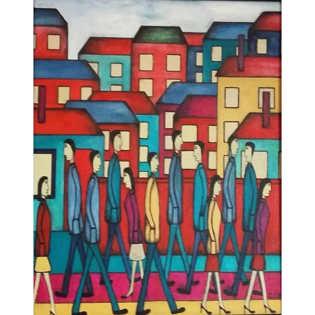 Modern Modern Life' Contemporary Figurative Oil Painting by Christopher Barrow 2016 For Sale - Image 3 of 3