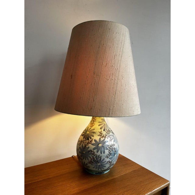 Ceramic Floral Table Lamp For Sale - Image 6 of 12