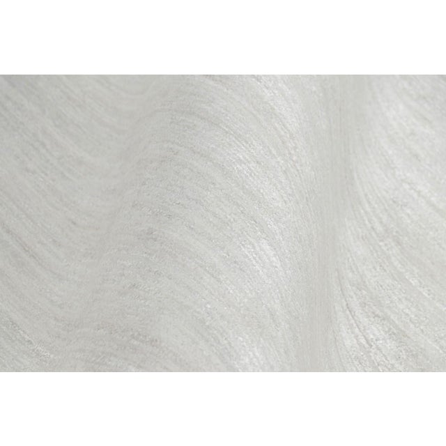 Textile Rug & Kilim’s Oversized Textural Rug in Solid White, Gray and Cream Striae For Sale - Image 7 of 8