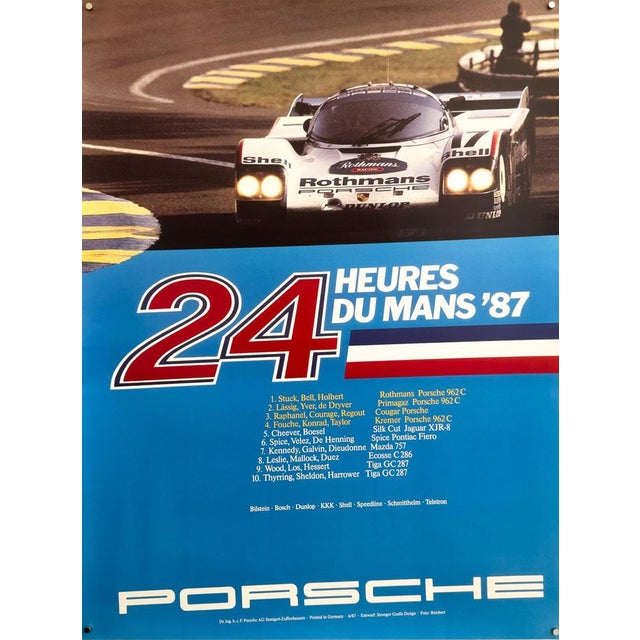 24 Hours of Le Mans Original Porsche Poster by Erich Strenger, 1987 For Sale - Image 9 of 9
