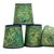Contemporary Emerald and Gold Marbled Paper Chandelier Shade - 3”x5.5” x5” For Sale - Image 3 of 4