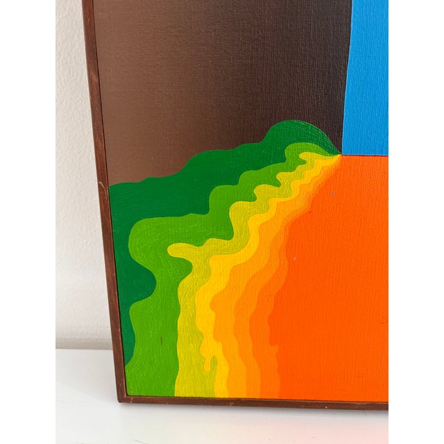 Original Vintage Psychedelic Art Surrealist Acrylic Painting Drips/Blobs For Sale In San Francisco - Image 6 of 9