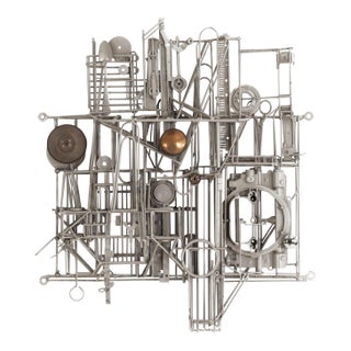 1980s Max Neufeldt Metal Collage –Assemblage Sculpture For Sale