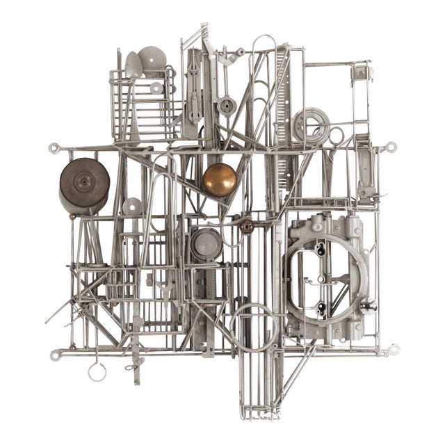 1980s Max Neufeldt Metal Collage –Assemblage Sculpture For Sale