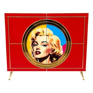 Marilyn Glass Sideboard, 1980s For Sale