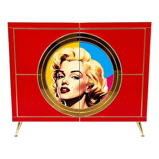 Marilyn Glass Sideboard, 1980s For Sale