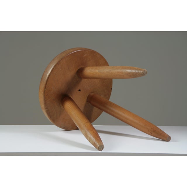 High Ash Stool Berger Model attributed to Charlotte Perriand, France, 1950s For Sale - Image 10 of 18