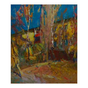 Cityscape Oil Painting, Ukrainian Soviet Art 81-70