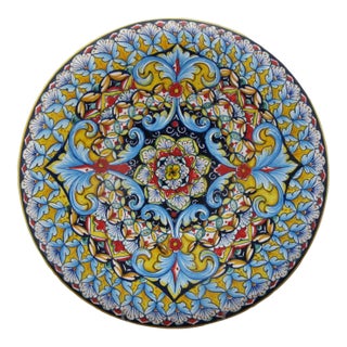 Italian Deruta Gialletti Majolica Pottery Serving or Wall Plate For Sale