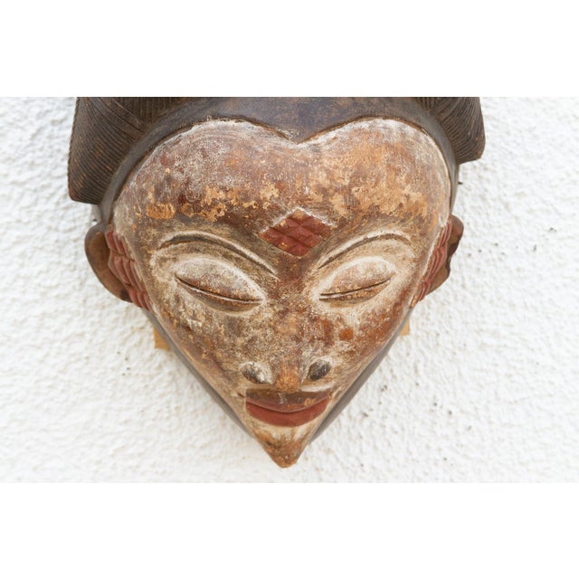 Wood Igbo Headress Mask With Figure For Sale - Image 7 of 8