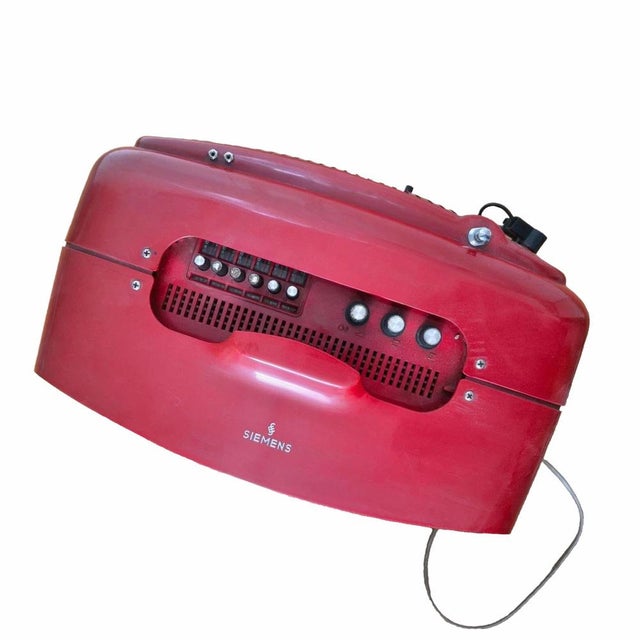 1970s siemens television alpha 44 fk512 tv space age 230v 12v made in germany portable television transistor design tv red...