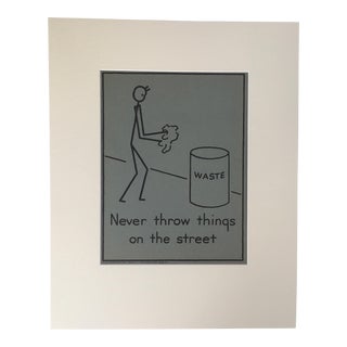 1940s "Good Manners" Double-Sided Stick Figure Poster For Sale