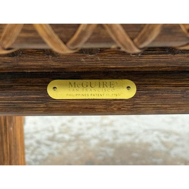 McGuire Furniture Far East Collection Dining Armchairs, Vintage Set of Six For Sale - Image 12 of 12