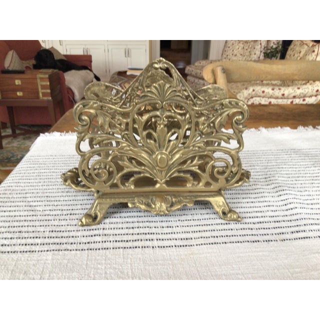 Mid 20th Century Art Nouveau French Brass Letter Rack for Stationary ...