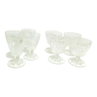 1930s Starlite by Hazel Atlas Water/Wine Glasses- 8 Pieces For Sale