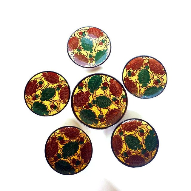 Art Deco RBC Oak Leaf Plates by Bini & Carmignani, 1920s, Set of 6 For Sale - Image 9 of 9