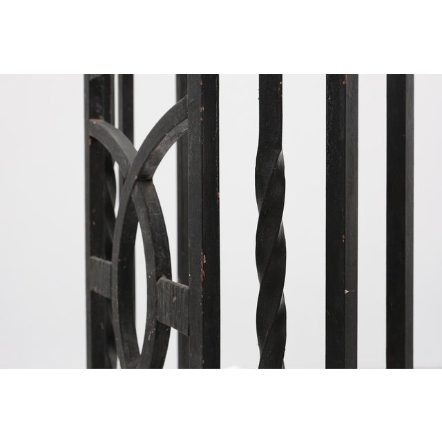 Art Deco Metal Umbrella Stand with Geometric Openwork and Brass Rim, Belgium, 1920s For Sale - Image 14 of 17