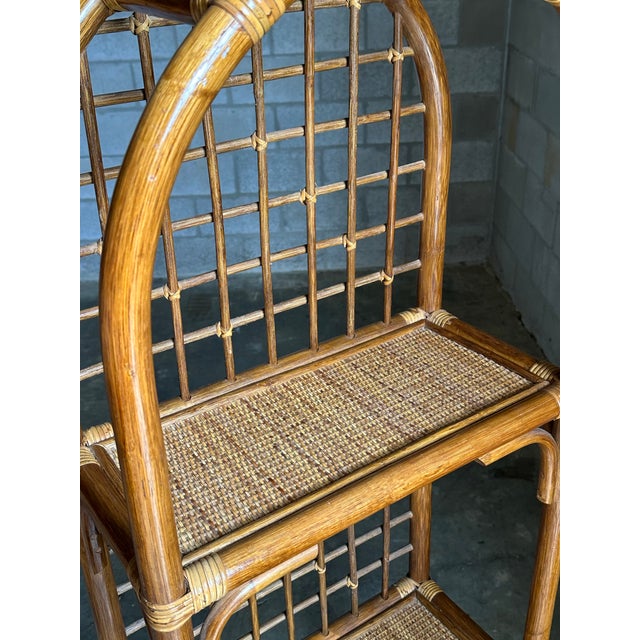 1980s 1980s Bamboo and Cane Etagere Shelf For Sale - Image 5 of 11