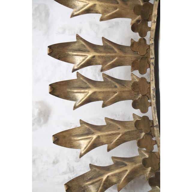 Mid-Century Modern Vintage Spanish Oval Sunburst Mirror, 1960 For Sale - Image 3 of 11