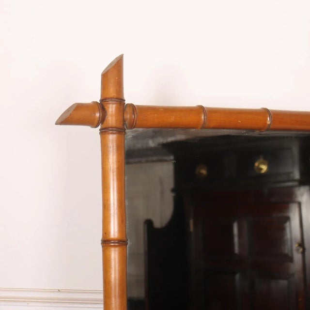 19th C French faux bamboo mirror with original mirror plate. 1890. This piece is designed in the style of the selected...