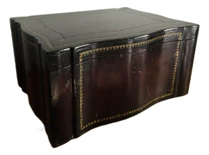 1980s Vintage Maitland Smith Tooled Leather Mahogany Box