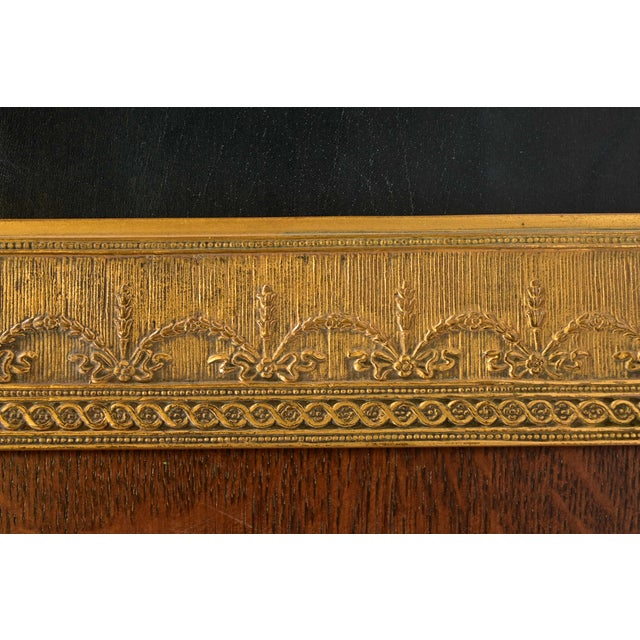 Bronze Tiffany Studios New York "Adam" Bronze Doré Blotter Ends With Leather Desk Blotter For Sale - Image 8 of 13