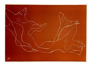 Henri Laurens - Ocean - Original Color Linoleum Cut 1938