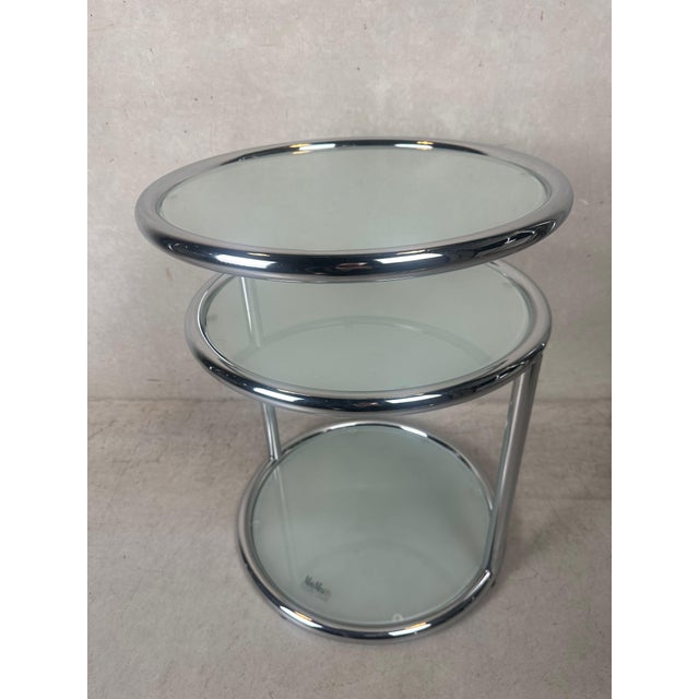 Vintage Italian Side Table in Chrome and Glass, 1980s For Sale - Image 12 of 12