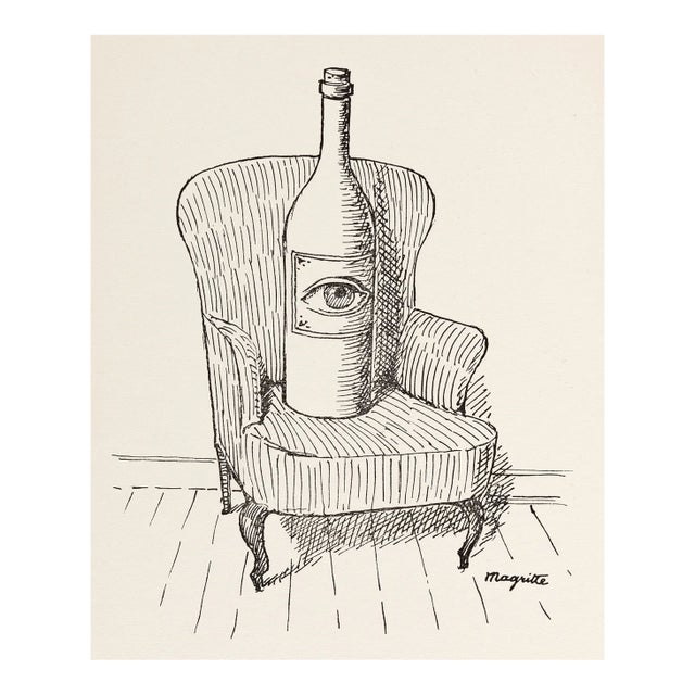 1958 Rene Magritte Lithograph 3 e.l.t. Mesens Poemes For Sale