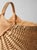 Wood Vintage Wicker Buttocks Basket With Floral Trim For Sale - Image 7 of 17