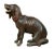 Dog with a red collar seated with mouth open. I believe this is very similar to Chinese Export dogs and a period copy done...