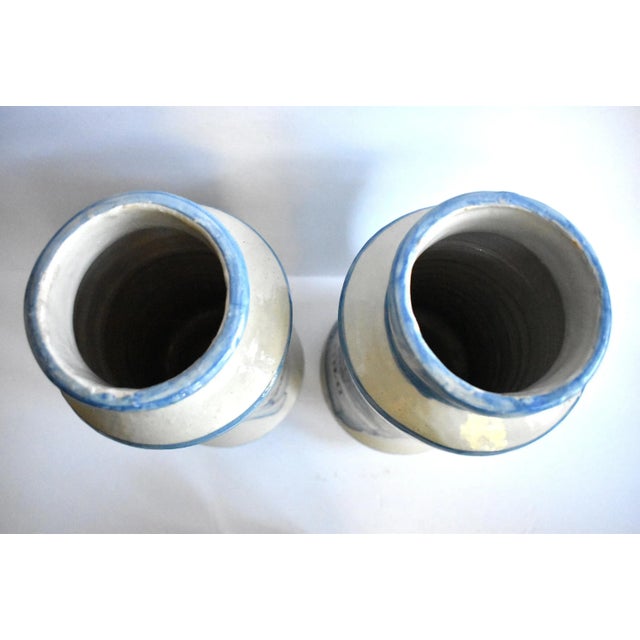 Pair of Spanish Apothecary Alberelos Jars For Sale - Image 9 of 12