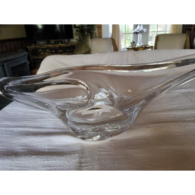 Mid-Century Daum France Rare Large 26.5" Crystal Swallowtail Centerpiece Bowl - Pristine For Sale - Image 9 of 14