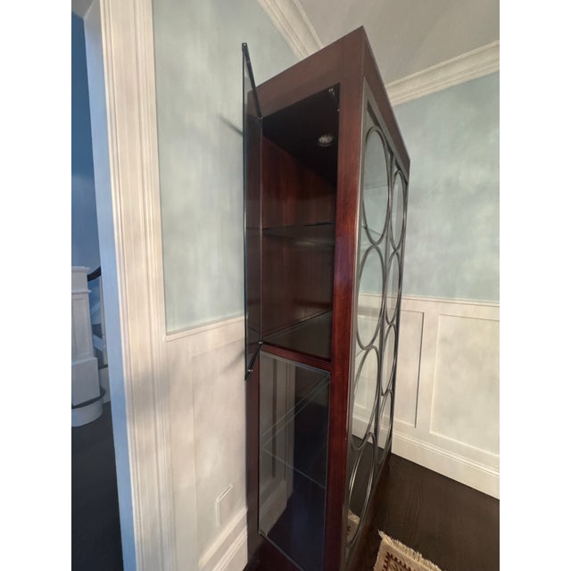 Art Deco 1990s Ethan Allen Art Deco Display Curio Cabinet For Sale - Image 3 of 5