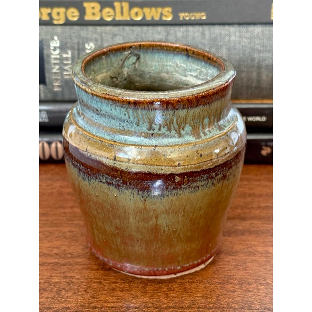 Glazed Pottery Planter Pot or Pencil Cup For Sale - Image 4 of 7
