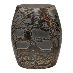 "Plum Branches" Painting Stone Drum Table